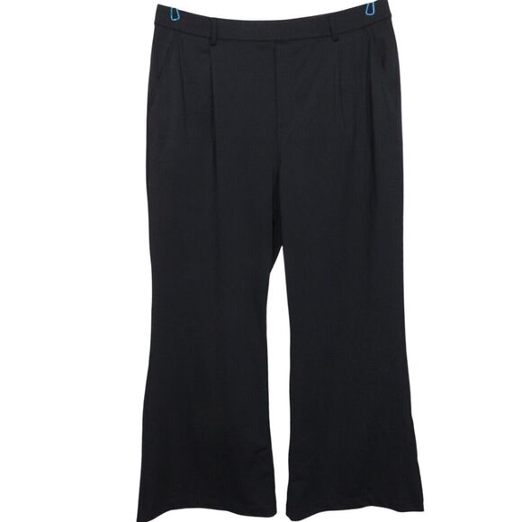 Halara HaloTek Air Black High Waist Pleated Pull On Flare Pants Size XL - Picture 1 of 8